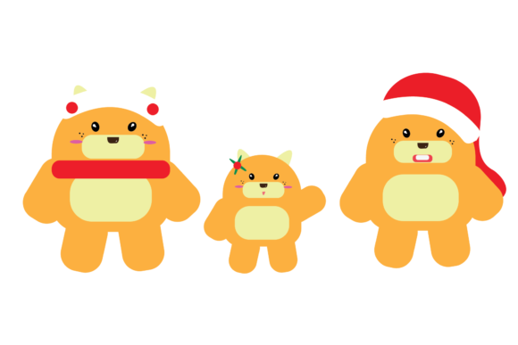 Christmas Bear Family 01 Illustrations for Local Business Branding