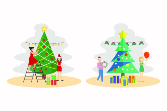 Christmas Celebration Tree Vector Set Review