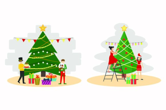 Christmas Decorative Holiday Vector Set for Illustrations