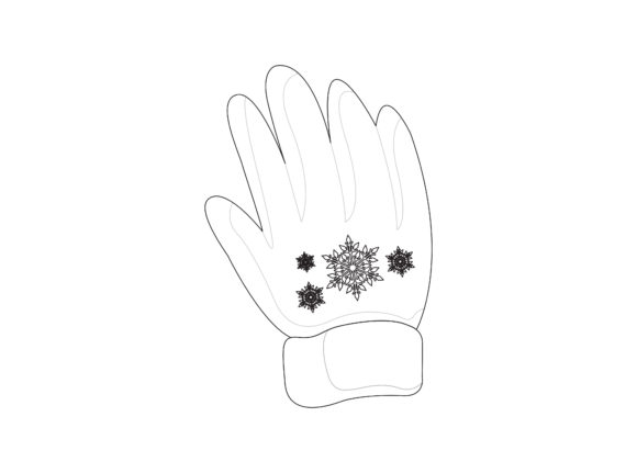 Christmas Gloves Outline Icon Vector for Illustrations