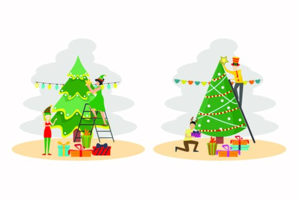 Christmas Green Tree Illustration Set Review for Crafters
