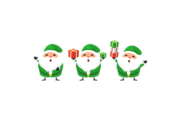 Christmas Illustration Santa Set Design for Blog and Website Use
