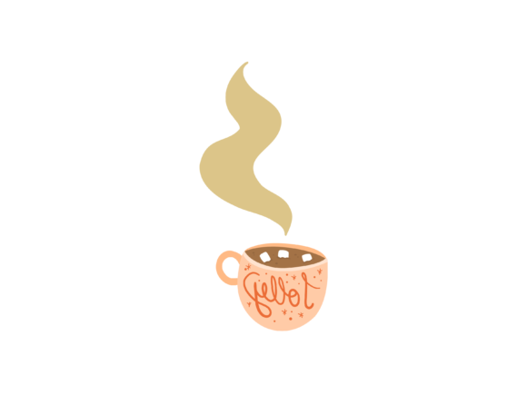 Christmas Illustration Warm Coffee - Cozy Holiday Graphic Asset