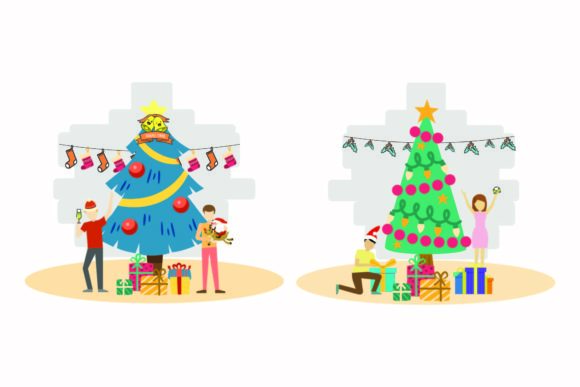 Christmas Party Decoration Illustration for Branding
