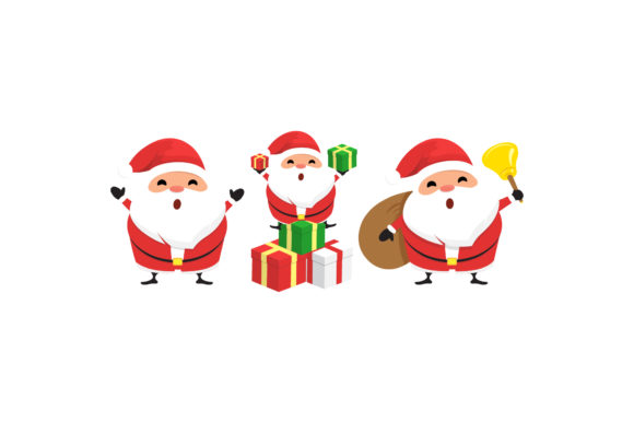 Christmas Santa Character Vector Set 1 for Illustrations