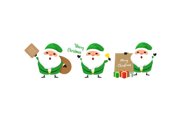 Christmas Santa Character Vector Set 12 for Local Business Branding