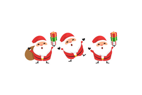 Christmas Santa Character Vector Set 2 for Website and Editorial Design