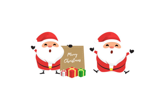 Christmas Santa Set Design Illustration for Branding and Marketing