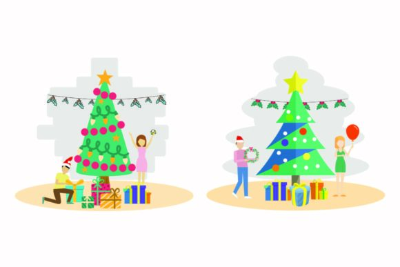 Christmas Seasonal Decoration Vector Set for Illustrations