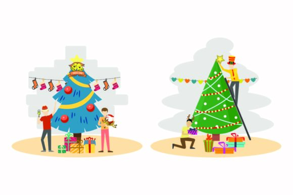 Christmas Shiny Celebration Vector Set for Local Branding