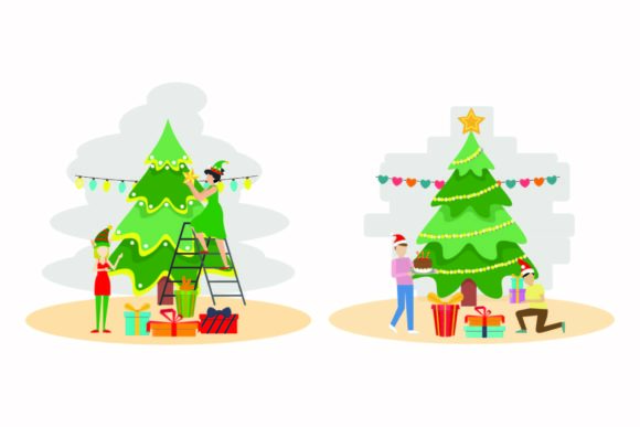 Christmas Year Decoration Vector Set for Branding and Packaging