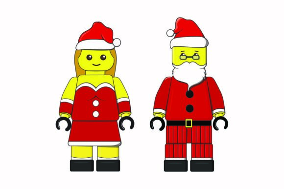 Christmas Yellow Character Santa Costume Illustrations