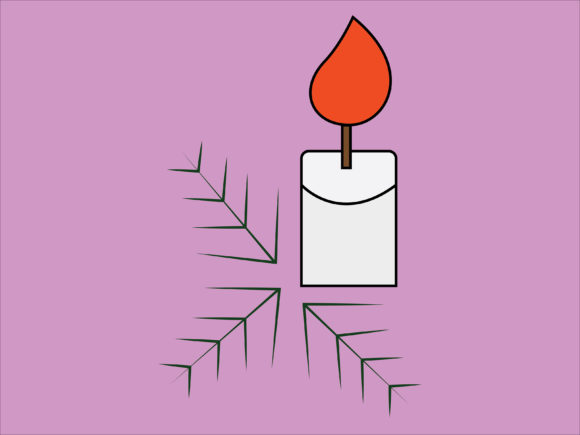 ILLUSTRATION CHRISTMAS CANDLE 3 for Branding and Seasonal Design