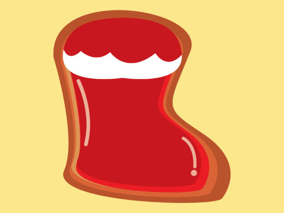 Illustration Christmas Cookies Stocking for Website Design