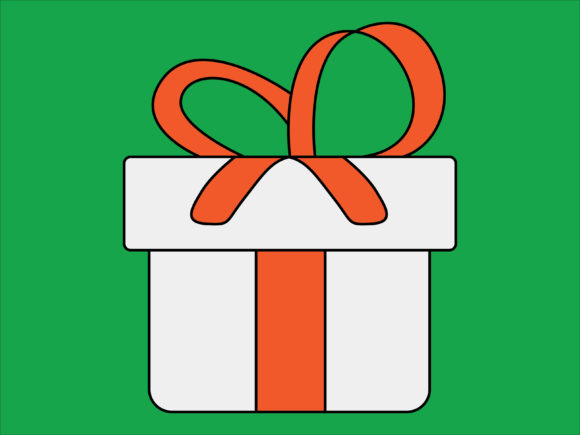 Illustration Christmas Gift Orange for Crafting and Design