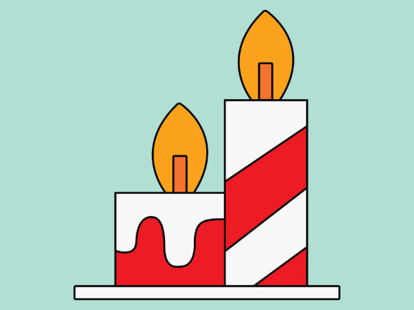 Illustration Christmas Twin Candle