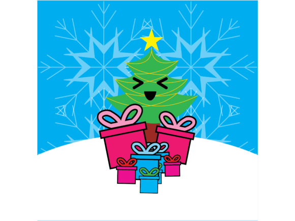 Kawaii Christmas Illustration for Branding and Packaging
