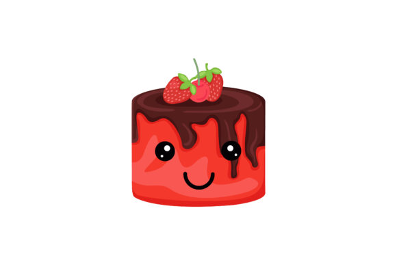 Red Christmas Cake Kawaii Illustration Review