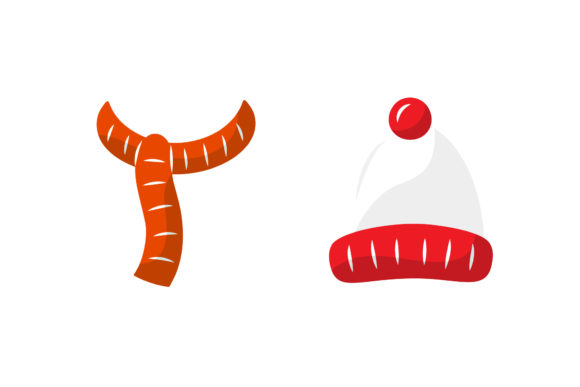 Scarf Hat Christmas Set Illustrations for Branding and Marketing