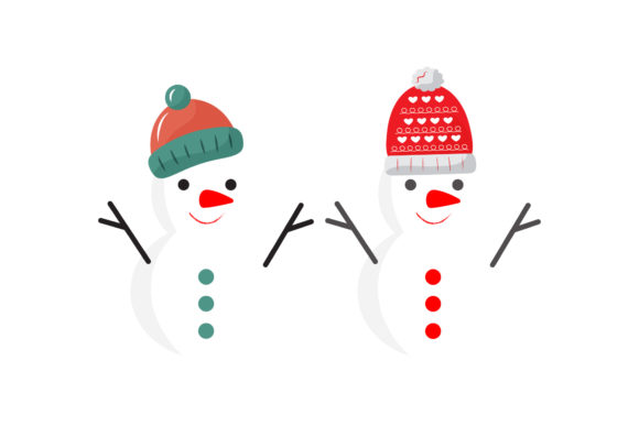 Snowman Assets Vectors Christmas Set Illustrations